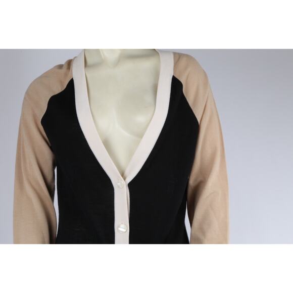 St. John Colorblock Wool Blend Button Down Cardigan Sweater Size S Classic - Picture 10 of 15